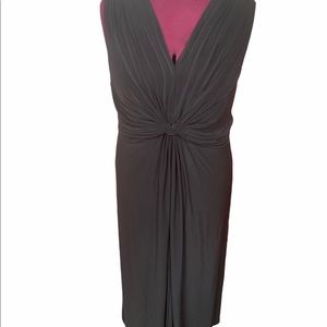 VGUC Lane Bryant Black Slimming V-neck Sleeveless Dress w/ Tie in back Sz 22-24